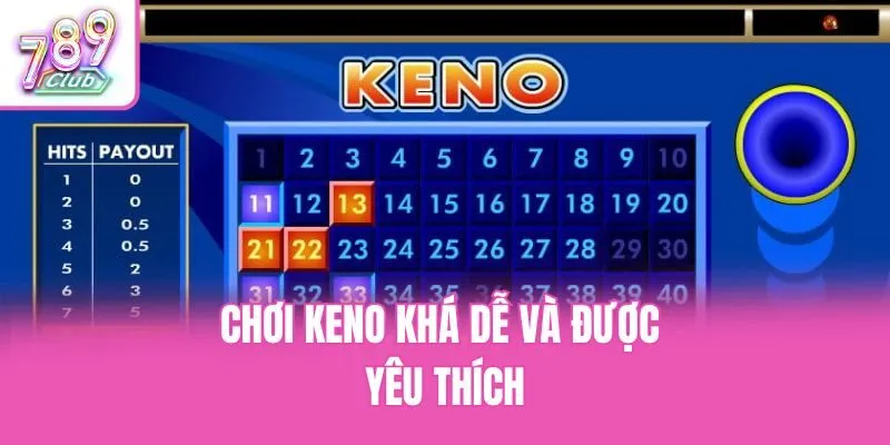 Chơi Keno khá dễ và được yêu thích