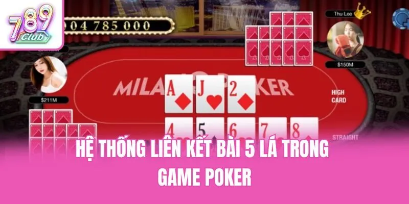 Hệ thống liên kết bài 5 lá trong game Poker